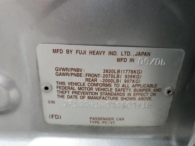 Photo 11 VIN: JF1GD61607G507416 - SUBARU IMPREZA 2. 