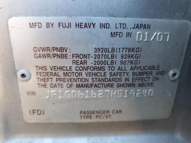 Photo 11 VIN: JF1GD61627H519240 - SUBARU IMPREZA 