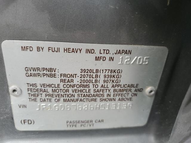 Photo 11 VIN: JF1GD67686H513139 - SUBARU IMPREZA 