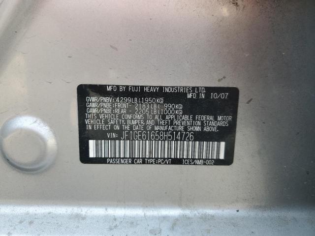 Photo 11 VIN: JF1GE61658H514726 - SUBARU IMPREZA 2. 