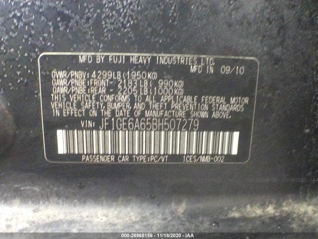 Photo 8 VIN: JF1GE6A65BH507279 - SUBARU IMPREZA SEDAN 