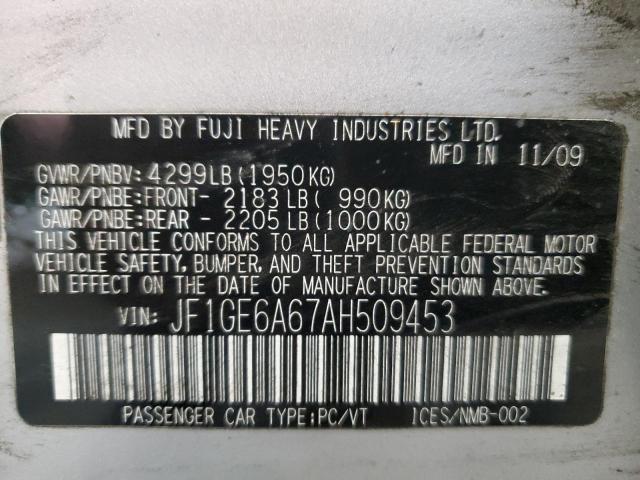 Photo 12 VIN: JF1GE6A67AH509453 - SUBARU IMPREZA 