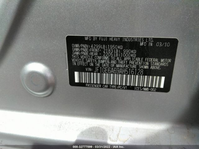 Photo 8 VIN: JF1GE6A69AH516128 - SUBARU IMPREZA SEDAN 