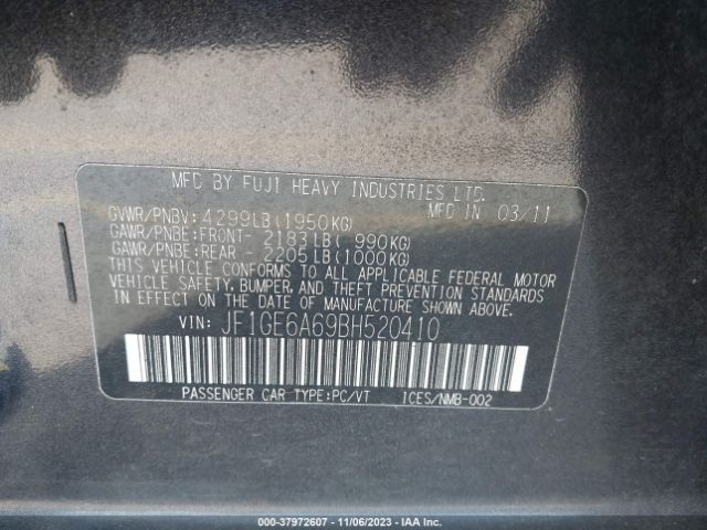 Photo 8 VIN: JF1GE6A69BH520410 - SUBARU IMPREZA 