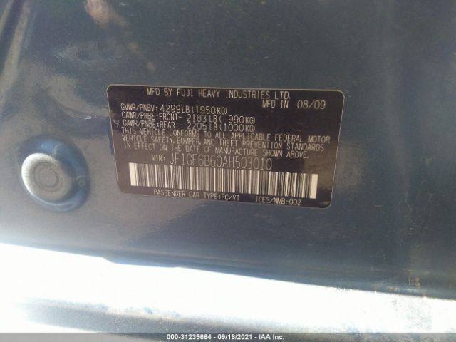 Photo 8 VIN: JF1GE6B60AH503010 - SUBARU IMPREZA SEDAN 