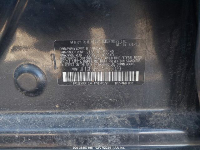 Photo 8 VIN: JF1GE6B60AH512029 - SUBARU IMPREZA 