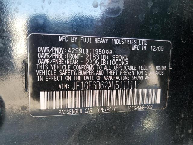 Photo 11 VIN: JF1GE6B62AH511111 - SUBARU IMPREZA 2. 