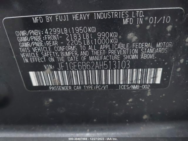 Photo 8 VIN: JF1GE6B62AH513103 - SUBARU IMPREZA 