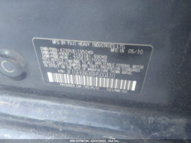 Photo 8 VIN: JF1GE6B6XBH500410 - SUBARU IMPREZA SEDAN 