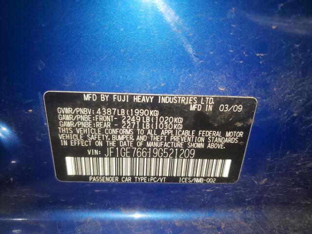 Photo 9 VIN: JF1GE76619G521209 - SUBARU IMPREZA WR 