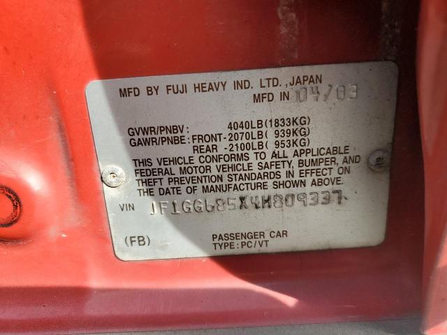 Photo 11 VIN: JF1GG685X4H809337 - SUBARU IMPREZA 