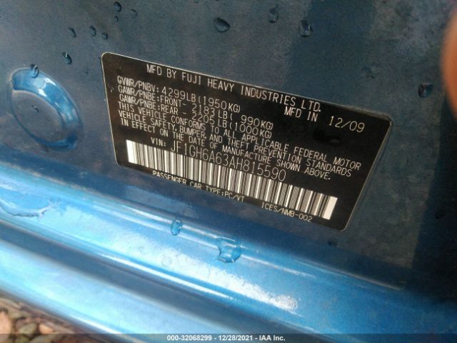 Photo 8 VIN: JF1GH6A63AH815590 - SUBARU IMPREZA WAGON 