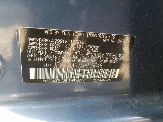 Photo 9 VIN: JF1GH6A67AH806648 - SUBARU IMPREZA 2. 