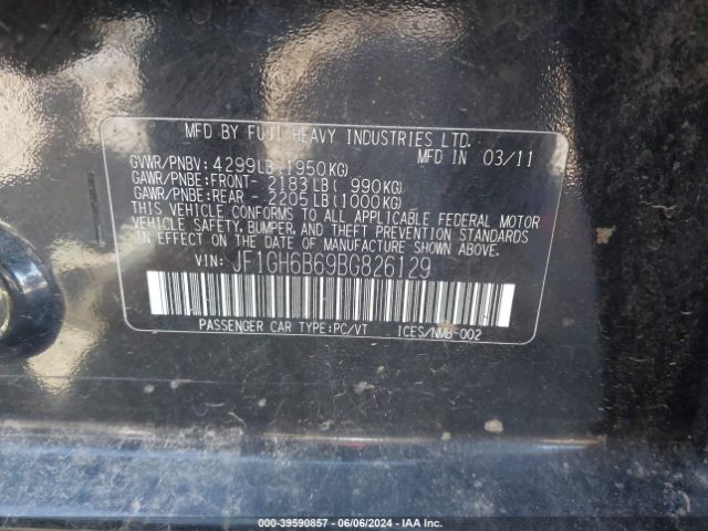 Photo 8 VIN: JF1GH6B69BG826129 - SUBARU IMPREZA 