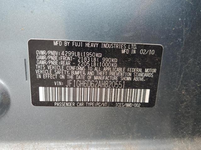 Photo 11 VIN: JF1GH6D62AH820551 - SUBARU IMPREZA OU 