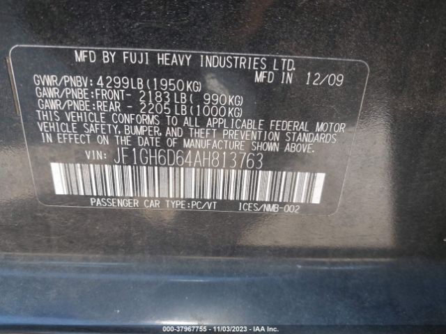 Photo 8 VIN: JF1GH6D64AH813763 - SUBARU IMPREZA OUTBACK SPORT 