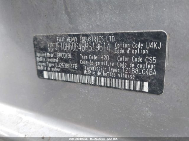 Photo 8 VIN: JF1GH6D64BH819614 - SUBARU IMPREZA OUTBACK SPORT 