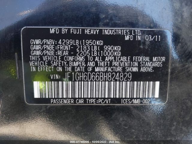 Photo 8 VIN: JF1GH6D66BH824829 - SUBARU IMPREZA OUTBACK SPORT 