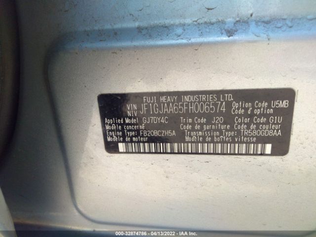 Photo 8 VIN: JF1GJAA65FH006574 - SUBARU IMPREZA SEDAN 