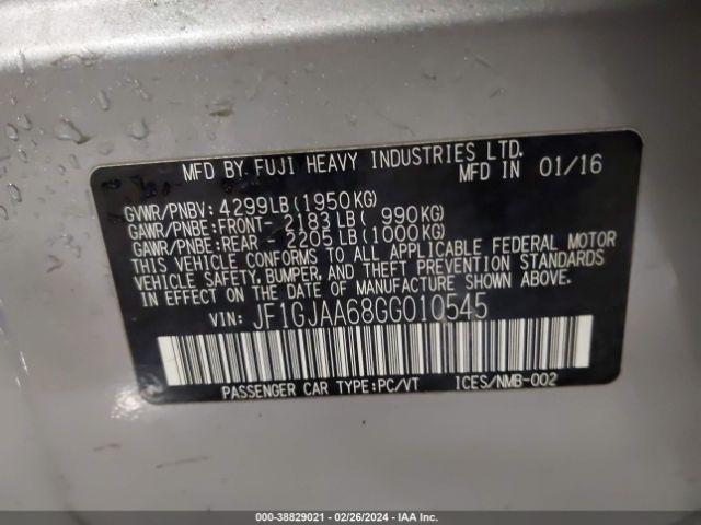 Photo 8 VIN: JF1GJAA68GG010545 - SUBARU IMPREZA 