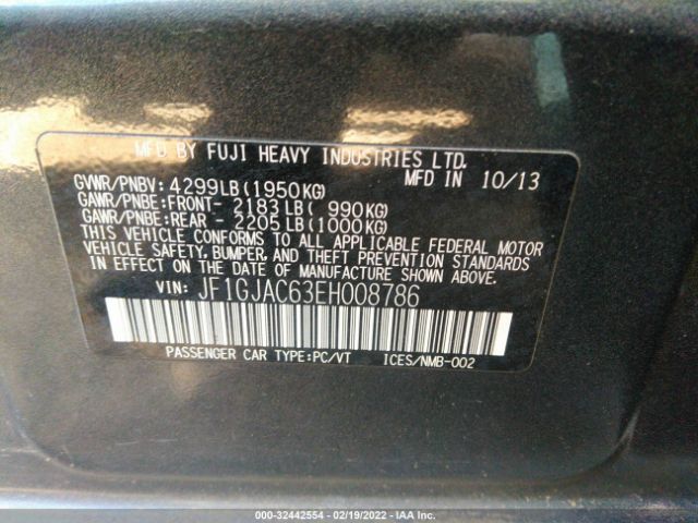 Photo 8 VIN: JF1GJAC63EH008786 - SUBARU IMPREZA SEDAN 