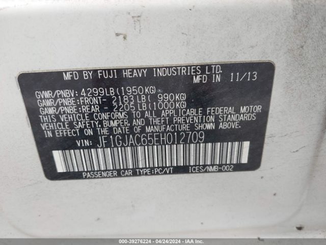 Photo 8 VIN: JF1GJAC65EH012709 - SUBARU IMPREZA 