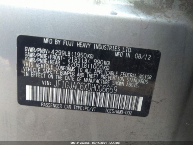 Photo 8 VIN: JF1GJAC6XDH006659 - SUBARU IMPREZA SEDAN 