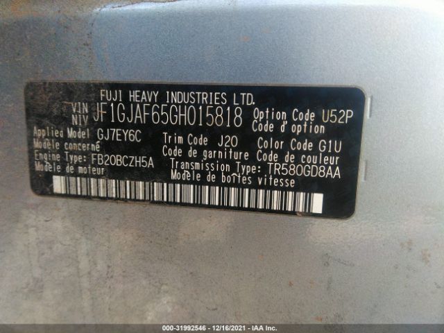 Photo 8 VIN: JF1GJAF65GH015818 - SUBARU IMPREZA SEDAN 