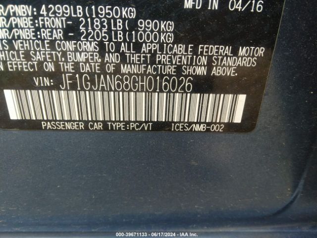 Photo 8 VIN: JF1GJAN68GH016026 - SUBARU IMPREZA 