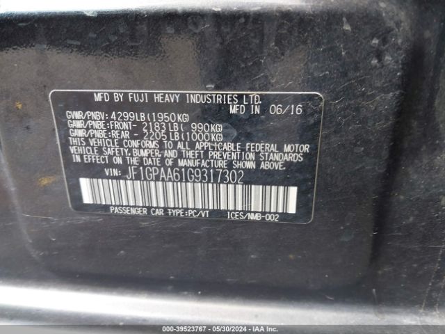 Photo 8 VIN: JF1GPAA61G9317302 - SUBARU IMPREZA 