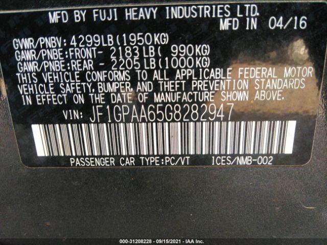 Photo 8 VIN: JF1GPAA65G8282947 - SUBARU IMPREZA WAGON 