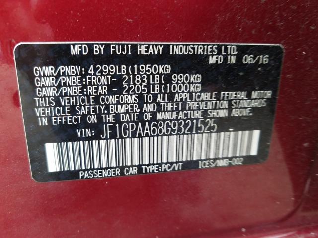 Photo 9 VIN: JF1GPAA68G9321525 - SUBARU IMPREZA 