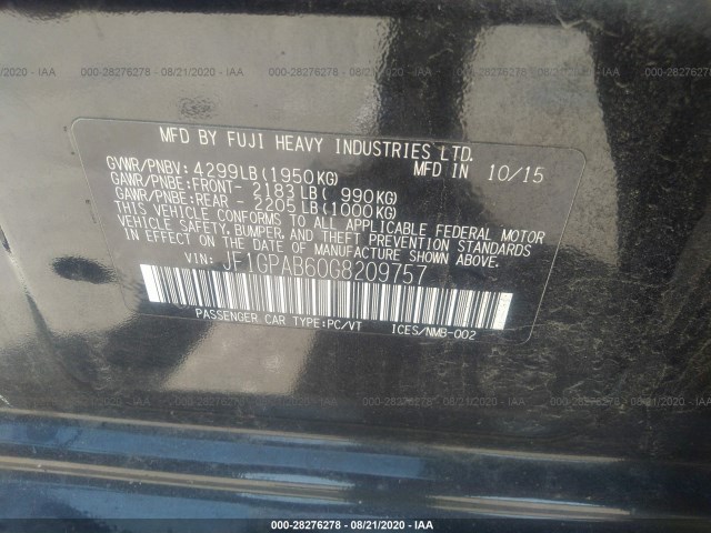 Photo 8 VIN: JF1GPAB60G8209757 - SUBARU IMPREZA WAGON 