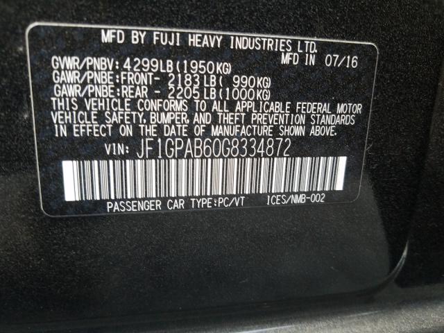 Photo 9 VIN: JF1GPAB60G8334872 - SUBARU IMPREZA PR 