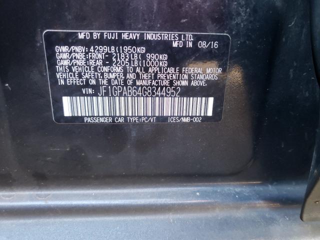 Photo 9 VIN: JF1GPAB64G8344952 - SUBARU IMPREZA PR 