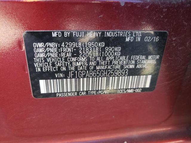 Photo 9 VIN: JF1GPAB65GH259893 - SUBARU IMPREZA PR 