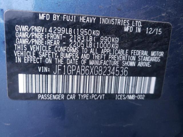 Photo 9 VIN: JF1GPAB6XG8234536 - SUBARU IMPREZA PR 