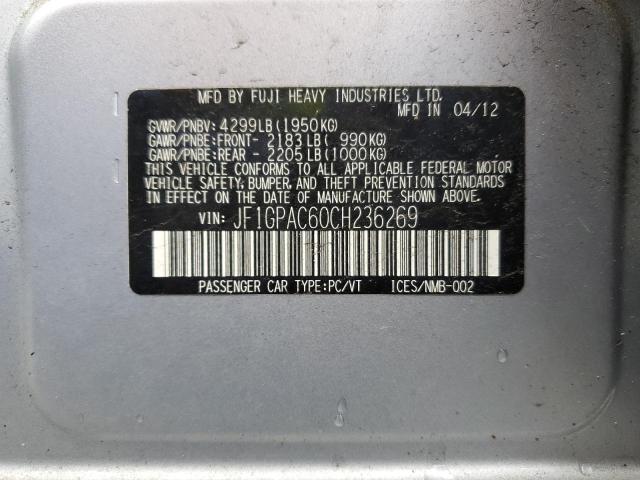 Photo 11 VIN: JF1GPAC60CH236269 - SUBARU IMPREZA PR 