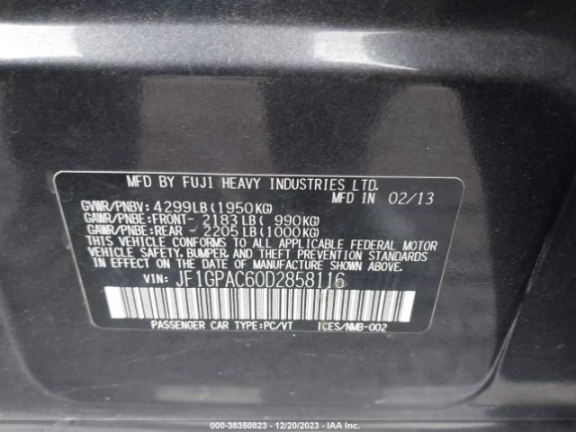 Photo 8 VIN: JF1GPAC60D2858116 - SUBARU IMPREZA 