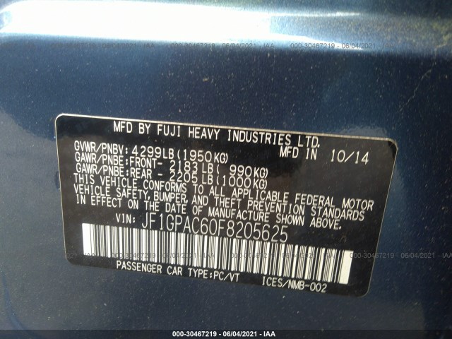 Photo 8 VIN: JF1GPAC60F8205625 - SUBARU IMPREZA WAGON 