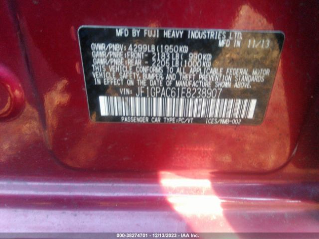 Photo 8 VIN: JF1GPAC61E8238907 - SUBARU IMPREZA 