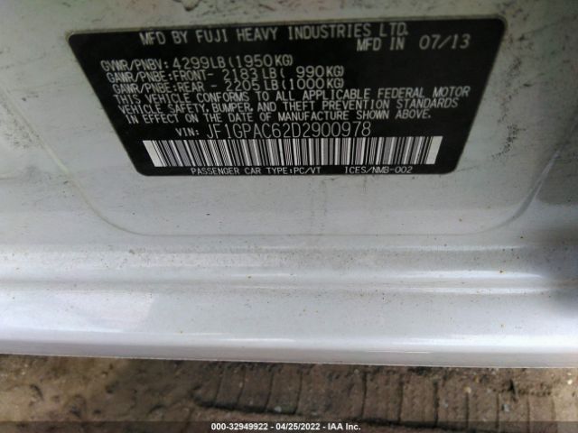 Photo 8 VIN: JF1GPAC62D2900978 - SUBARU IMPREZA WAGON 