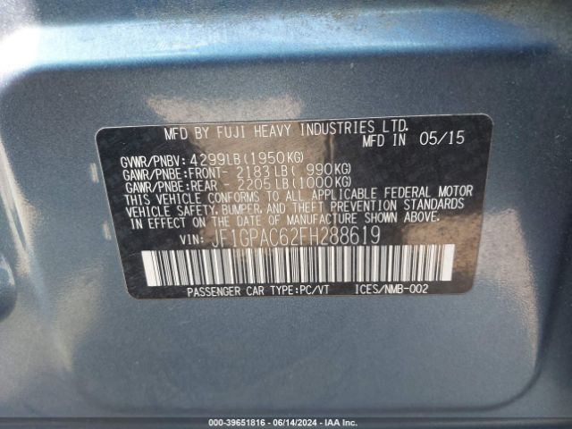 Photo 8 VIN: JF1GPAC62FH288619 - SUBARU IMPREZA 