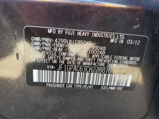 Photo 11 VIN: JF1GPAC63CH228876 - SUBARU IMPREZA PR 