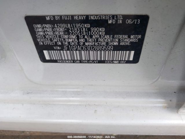 Photo 8 VIN: JF1GPAC63D2889599 - SUBARU IMPREZA 