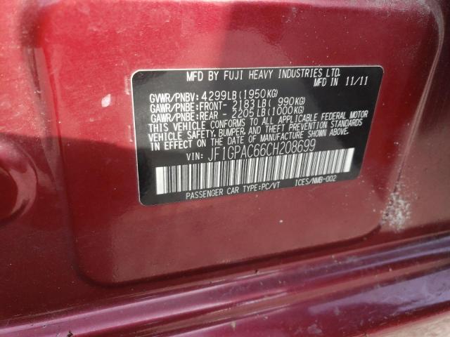 Photo 11 VIN: JF1GPAC66CH208699 - SUBARU IMPREZA PR 