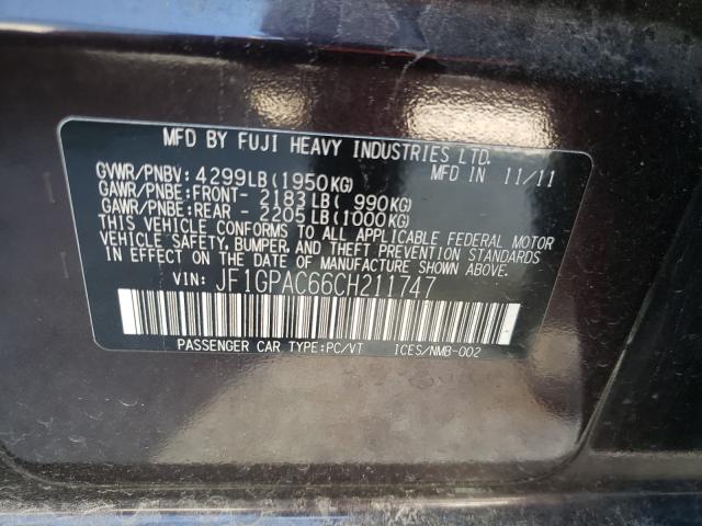 Photo 9 VIN: JF1GPAC66CH211747 - SUBARU IMPREZA PR 