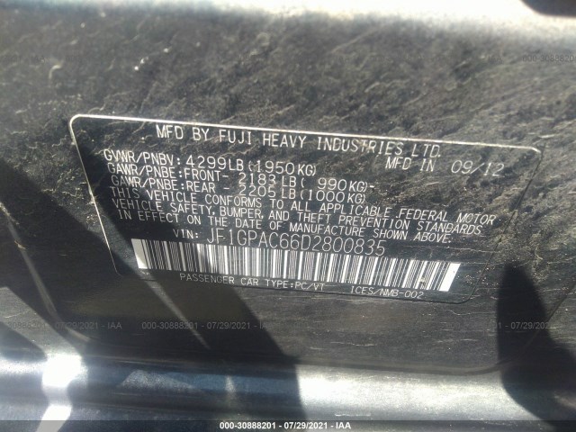 Photo 8 VIN: JF1GPAC66D2800835 - SUBARU IMPREZA WAGON 