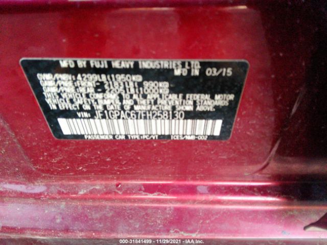 Photo 8 VIN: JF1GPAC67FH258130 - SUBARU IMPREZA 