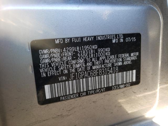 Photo 9 VIN: JF1GPAC68F8315418 - SUBARU IMPREZA PR 